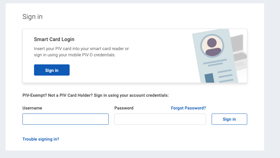 NIH-authentication screenshot AnVIL example showing Smart Card login