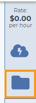 Screenshot showing the Browse Workspace Files icon, which looks like a folder and is located below your workspace's Cloud Environment Configuration icon.