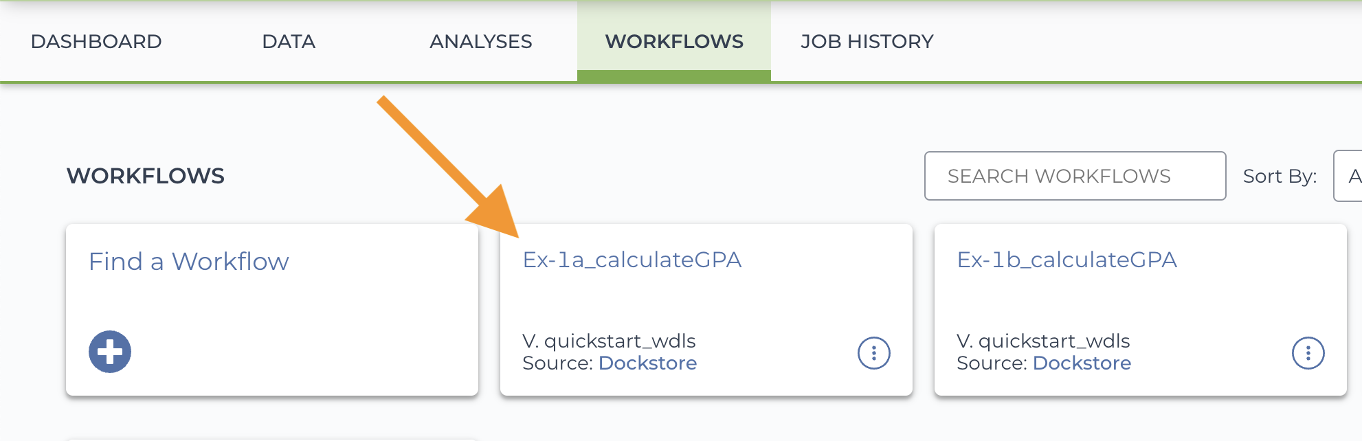 Screenshot-of-workflows-page-highlighting-the-Ex-1a_calculateGPA-workflow-card.png