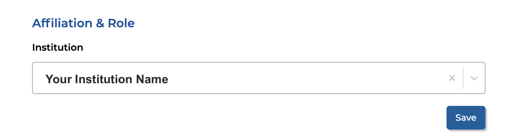 DUOS-setup_Affiliation-and-role-section-with-'Your-institution-name'-in-the-institution-field_Screenshot.png