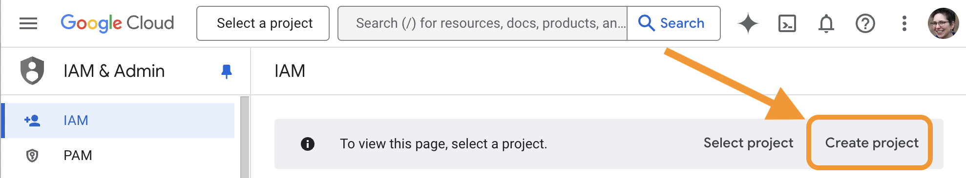 Screenshot-of-IAM-page-in-GCP-console-with-a-circle-around-the-Create-project-button-at-right.png