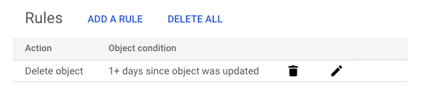 Screenshot of custom rule to autodelete