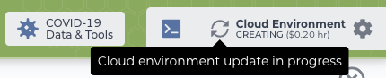 A screenshot of Terra creating a cloud environment.