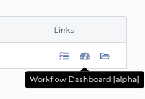 Screenshot of the workflow dashboard icon in the middle of the three icons under Links