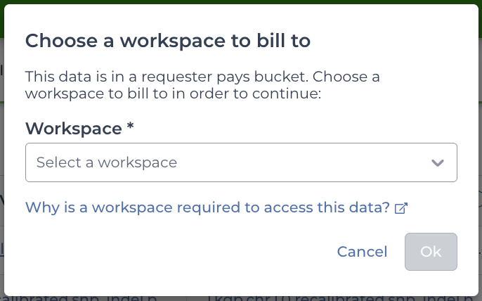 Choose a workspace to bill to