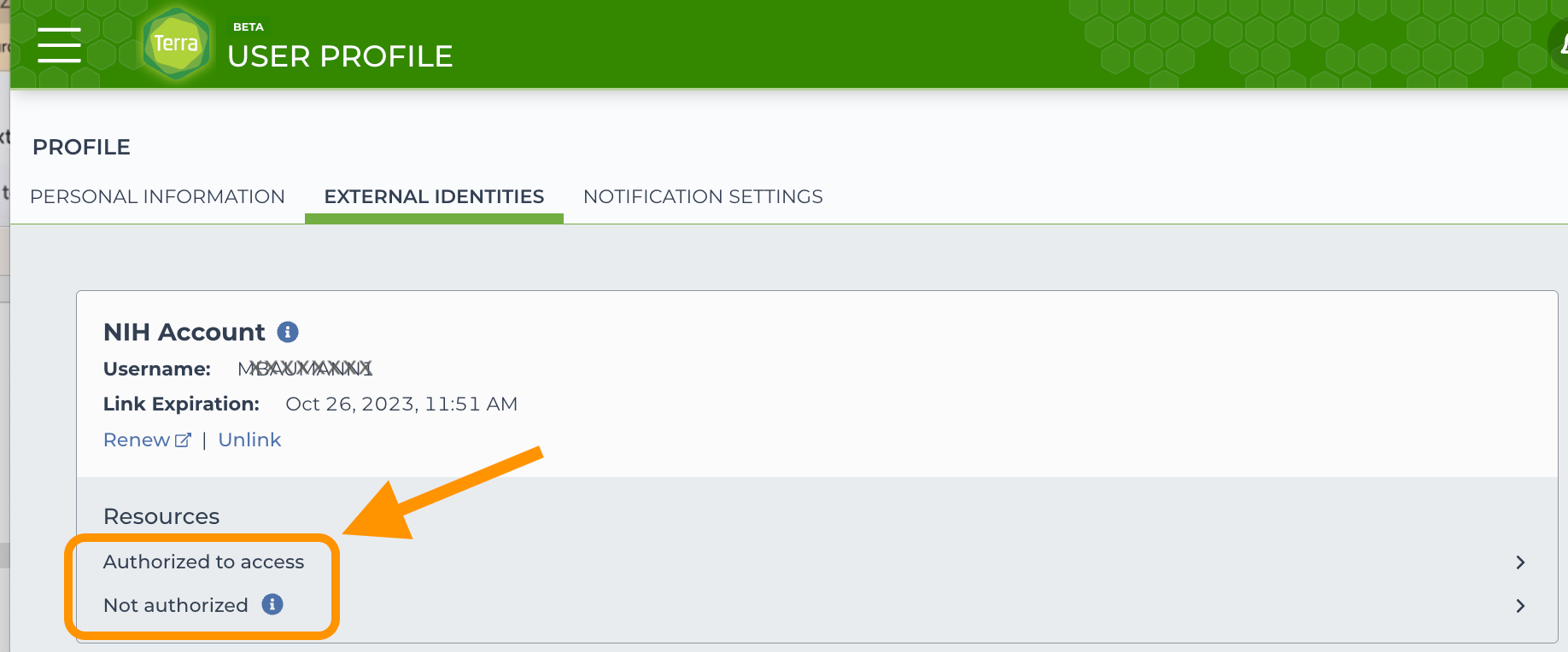 Linking-NIH-authorization-to-Terra_Authorized-data-inexternal-identities_Screenshot.png