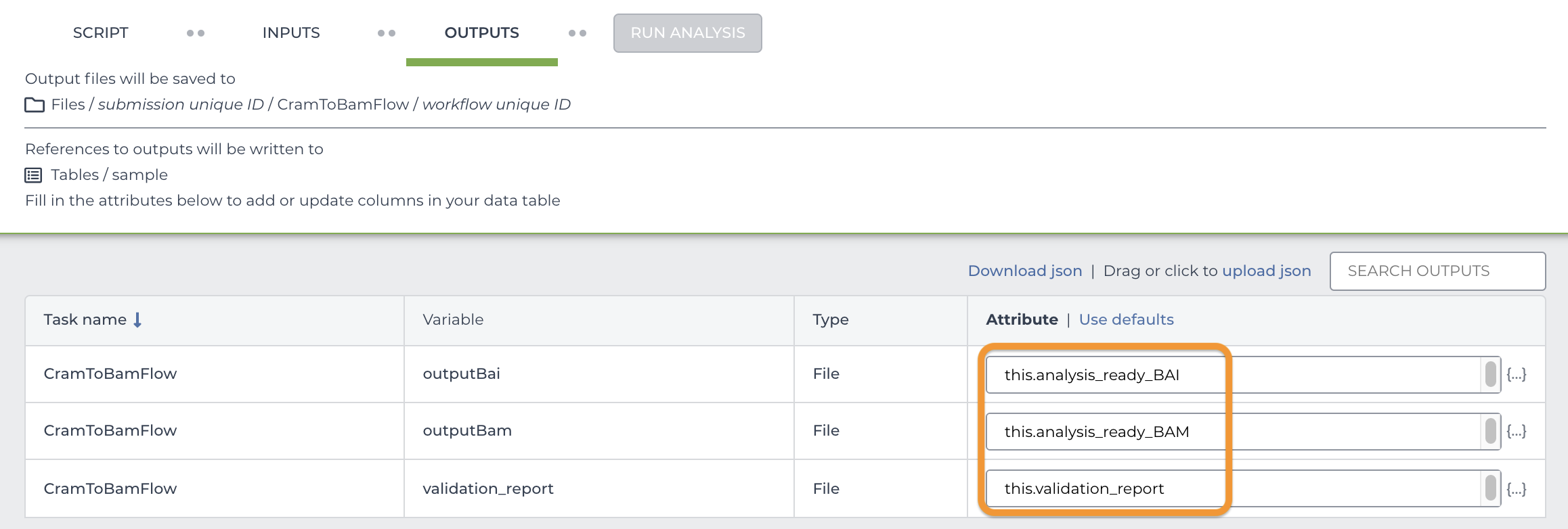 Workflows-Quickstart-Part-1_Output-write-to-table_Screen_shot.png