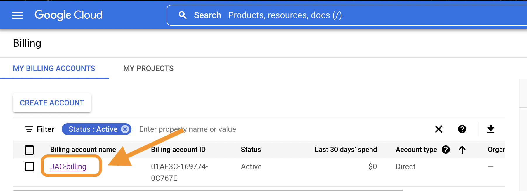 Billing-reports-on-Google-best-practices_Select-Cloud-billing-account-on-Billing-page.png